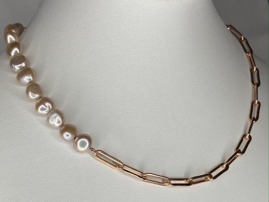 Half N’ Half Pearl Necklace