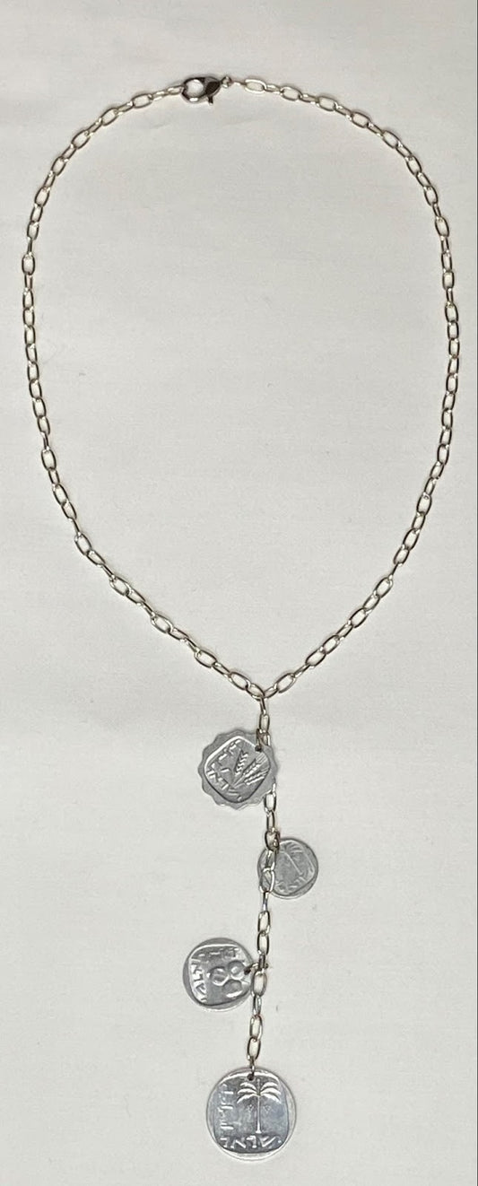 Silver Coin Vine Necklace