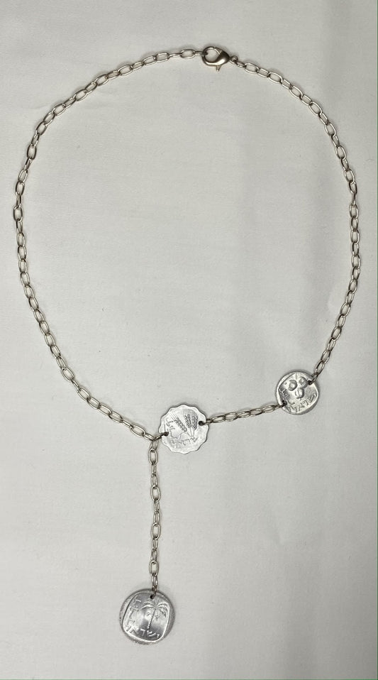 Silver Trio Coin Necklace