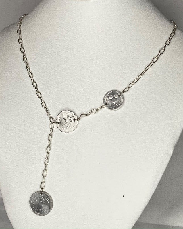 Silver Trio Coin Necklace