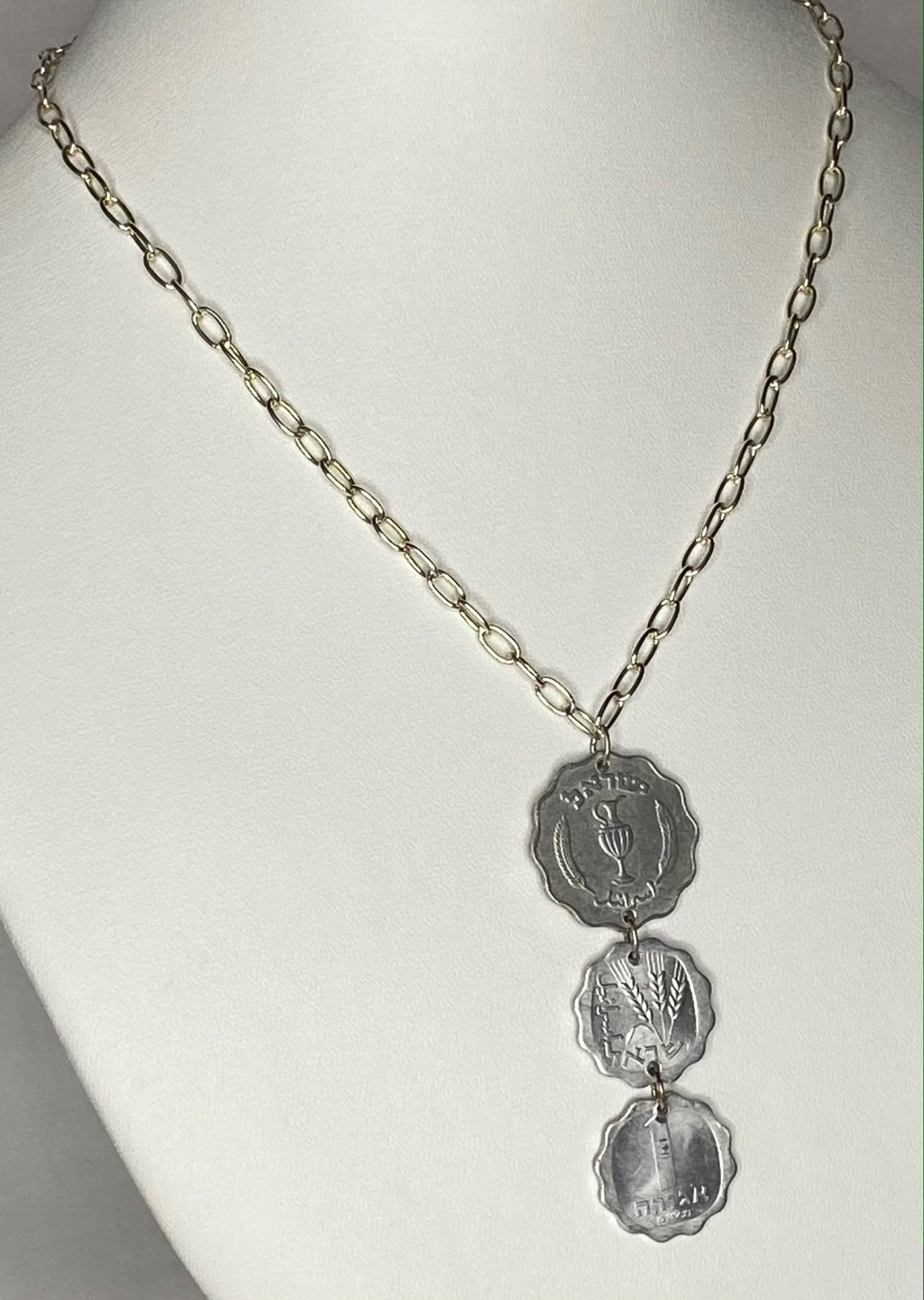 Silver Three Tier Coin Necklace