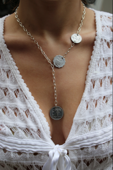 Silver Trio Coin Necklace