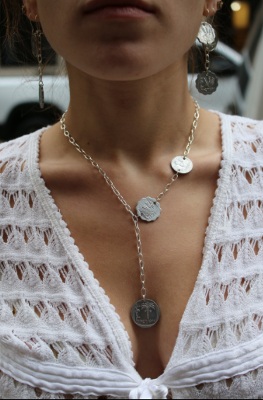 Silver Trio Coin Necklace